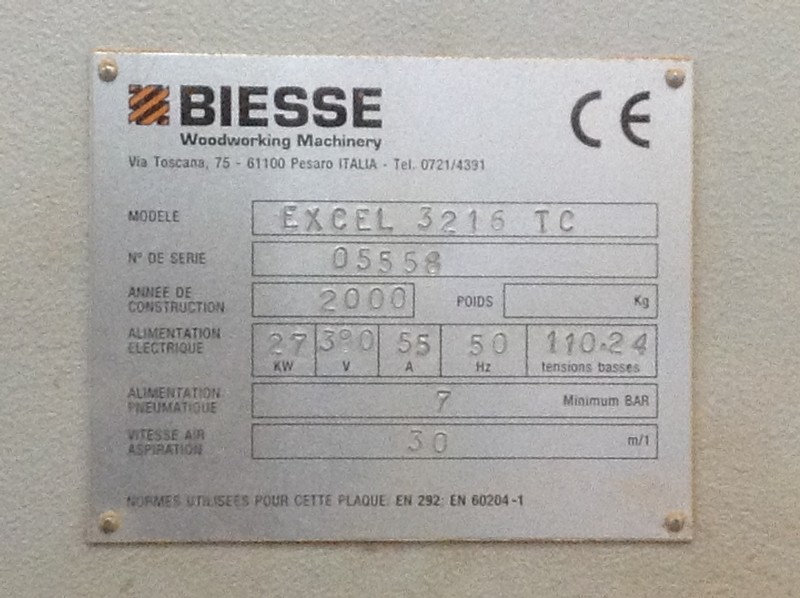 Centre Biesse PROTEC EXCEL 3216 TC